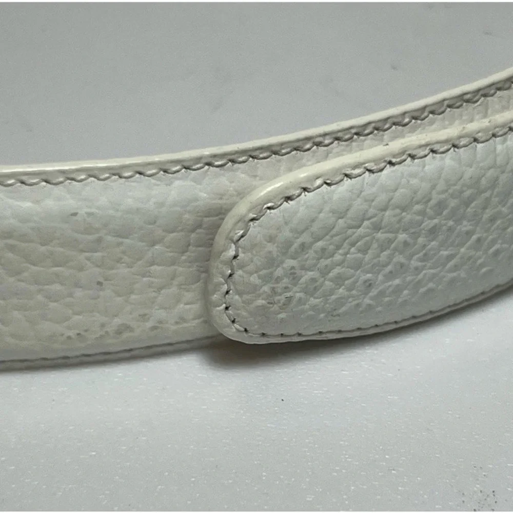 Terry‎ Stack Size XL Minimalist Belt Off White Italian Leather Hook Loop Closure